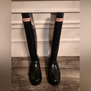 CLOSEOUT‼️NEW - Women's Hunter Boots - Black Original Tall Gloss Rain Boots Sz 8